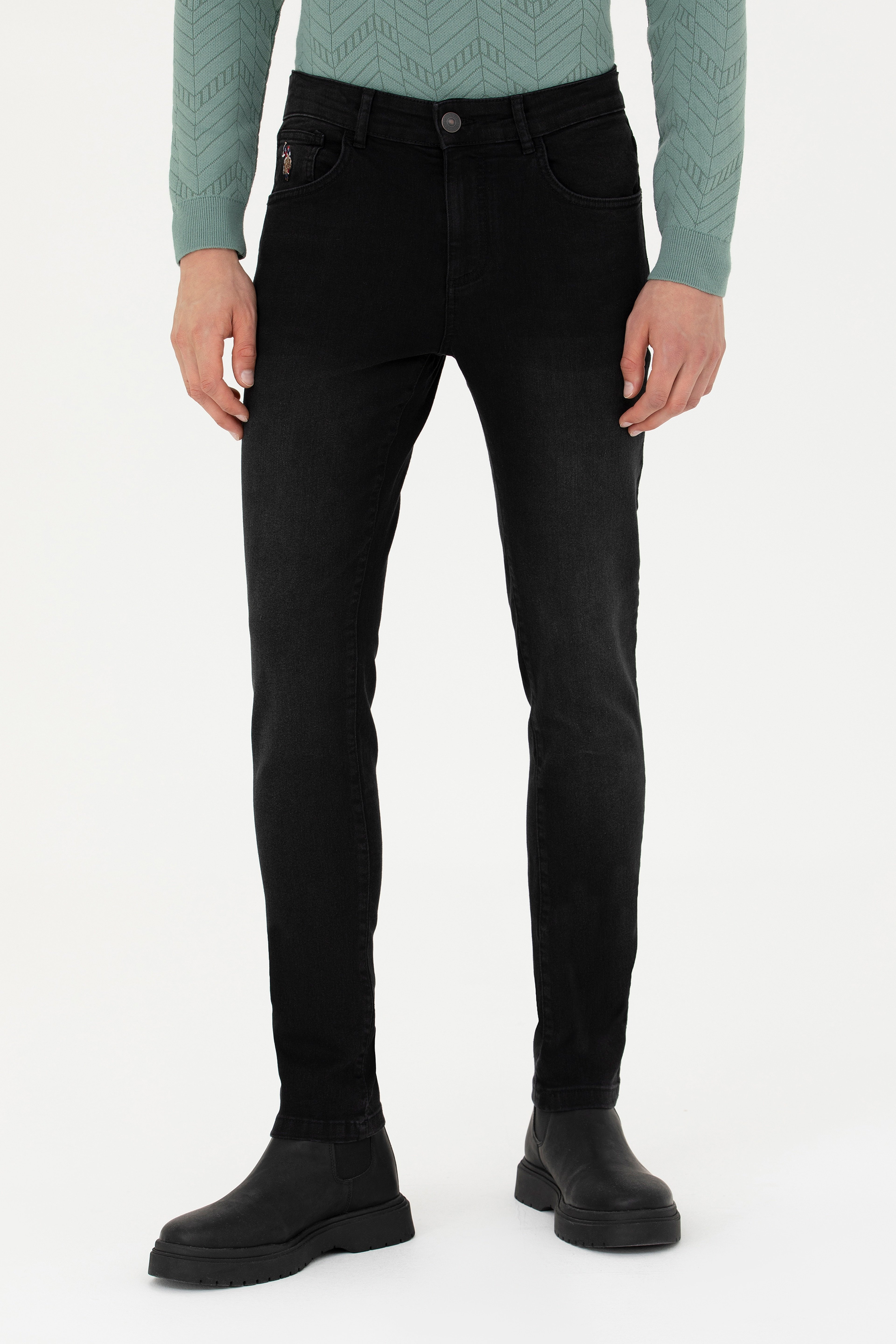 Erkek Koyu Gri Jean Pantolon - Image 2