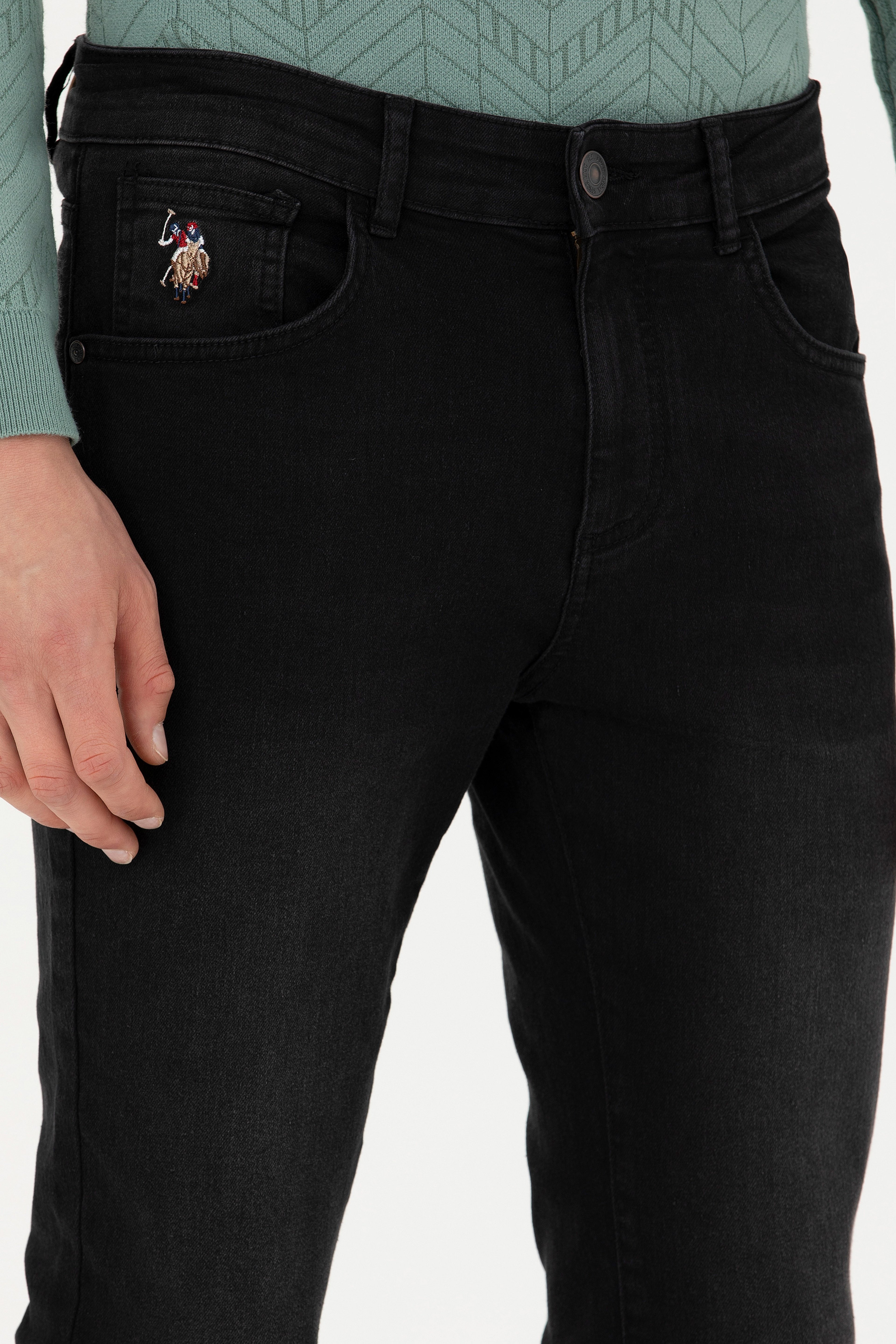Erkek Koyu Gri Jean Pantolon - Image 6