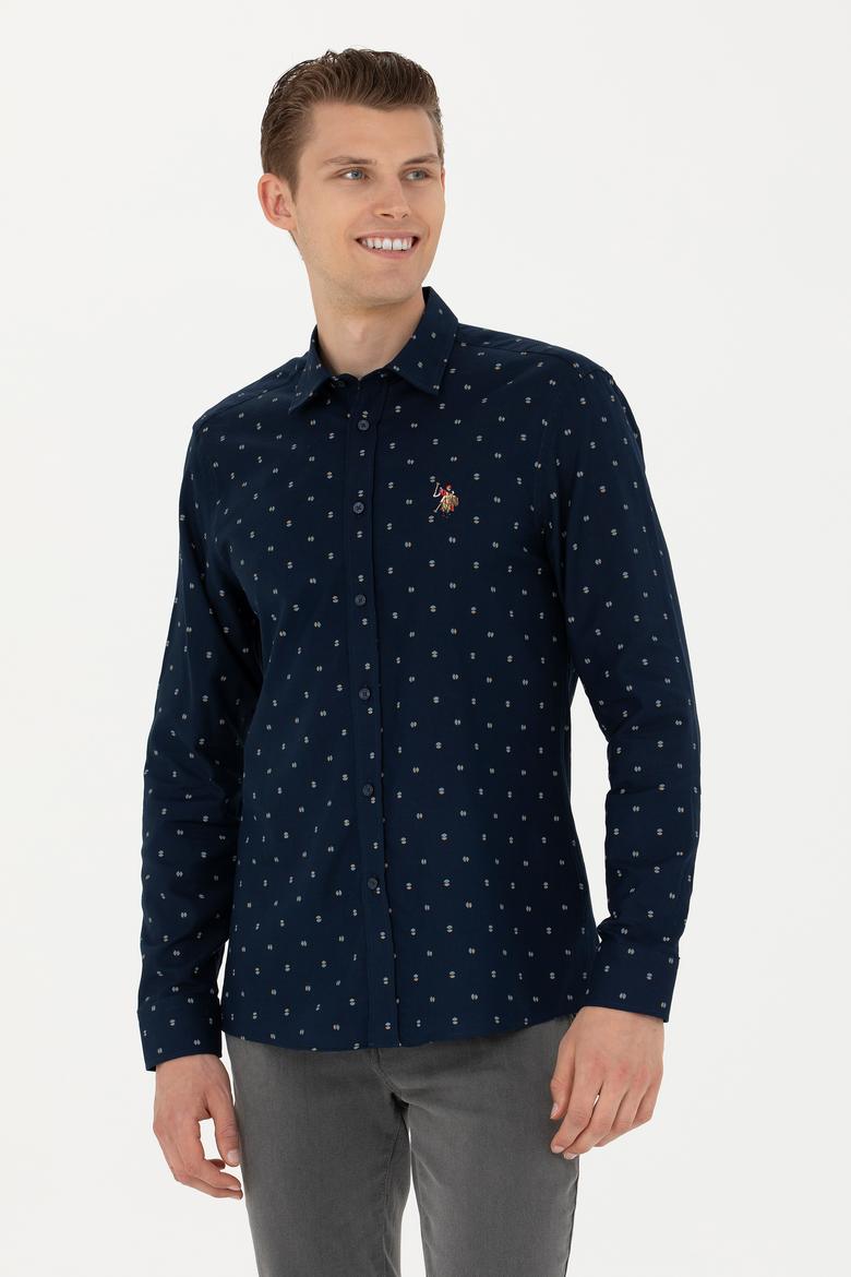 Erkek Lacivert Uzun Kollu Gömlek