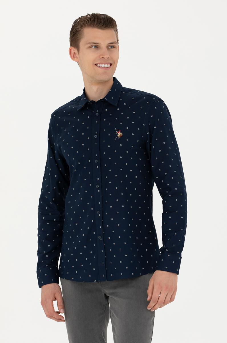 Erkek Lacivert Uzun Kollu Gömlek