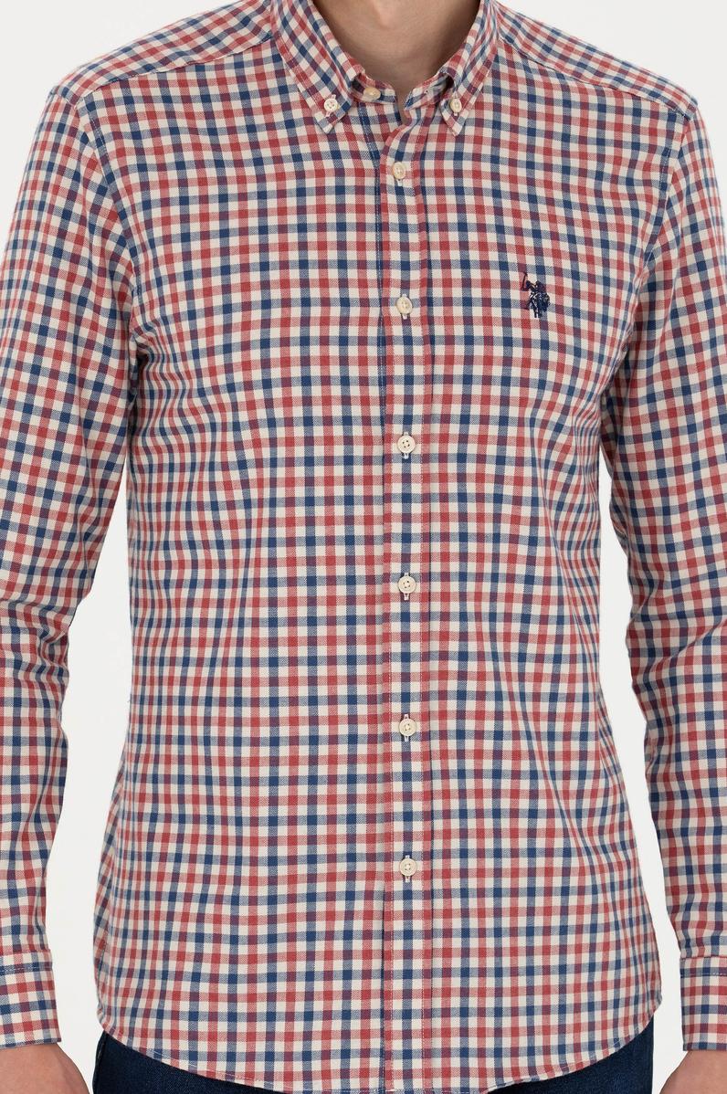 Erkek Bordo Uzun Kollu Gömlek