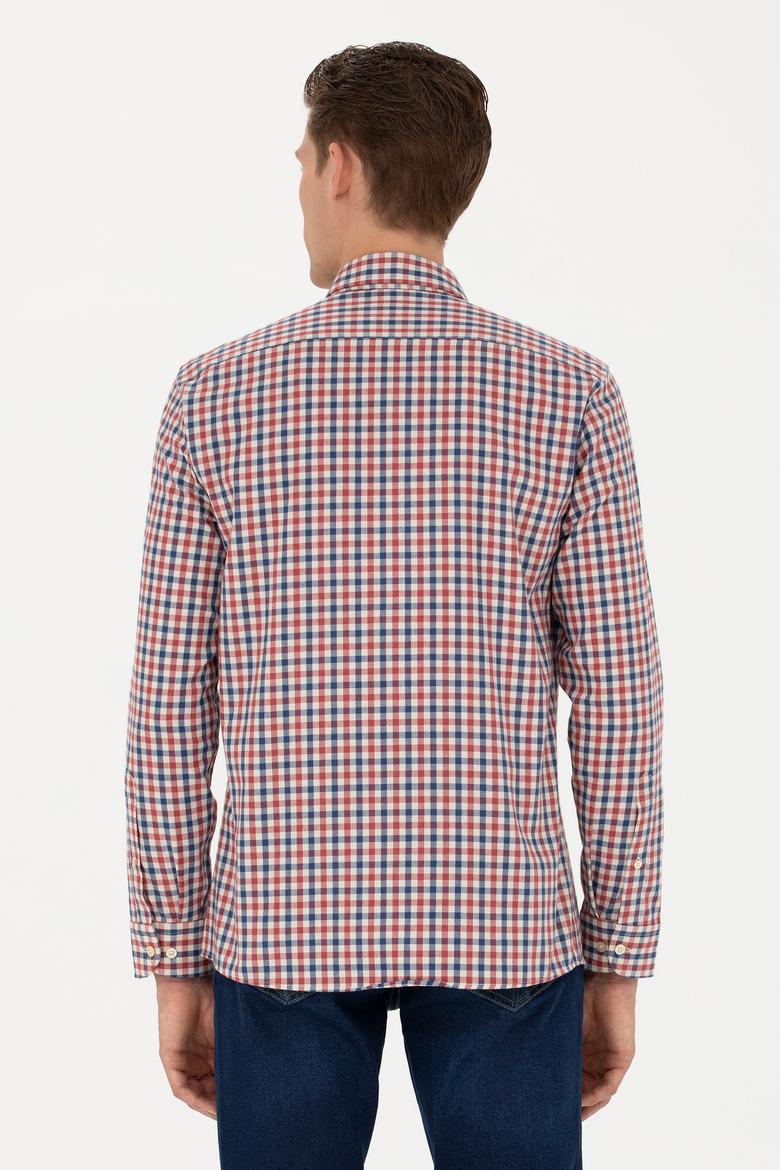 Erkek Bordo Uzun Kollu Gömlek - 50279414078