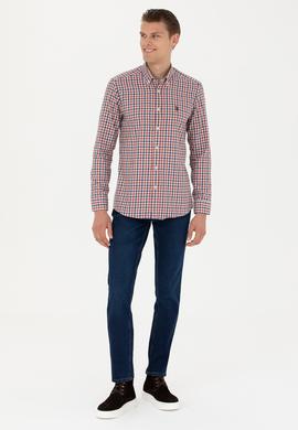 Erkek Bordo Uzun Kollu Gömlek - 50279414078