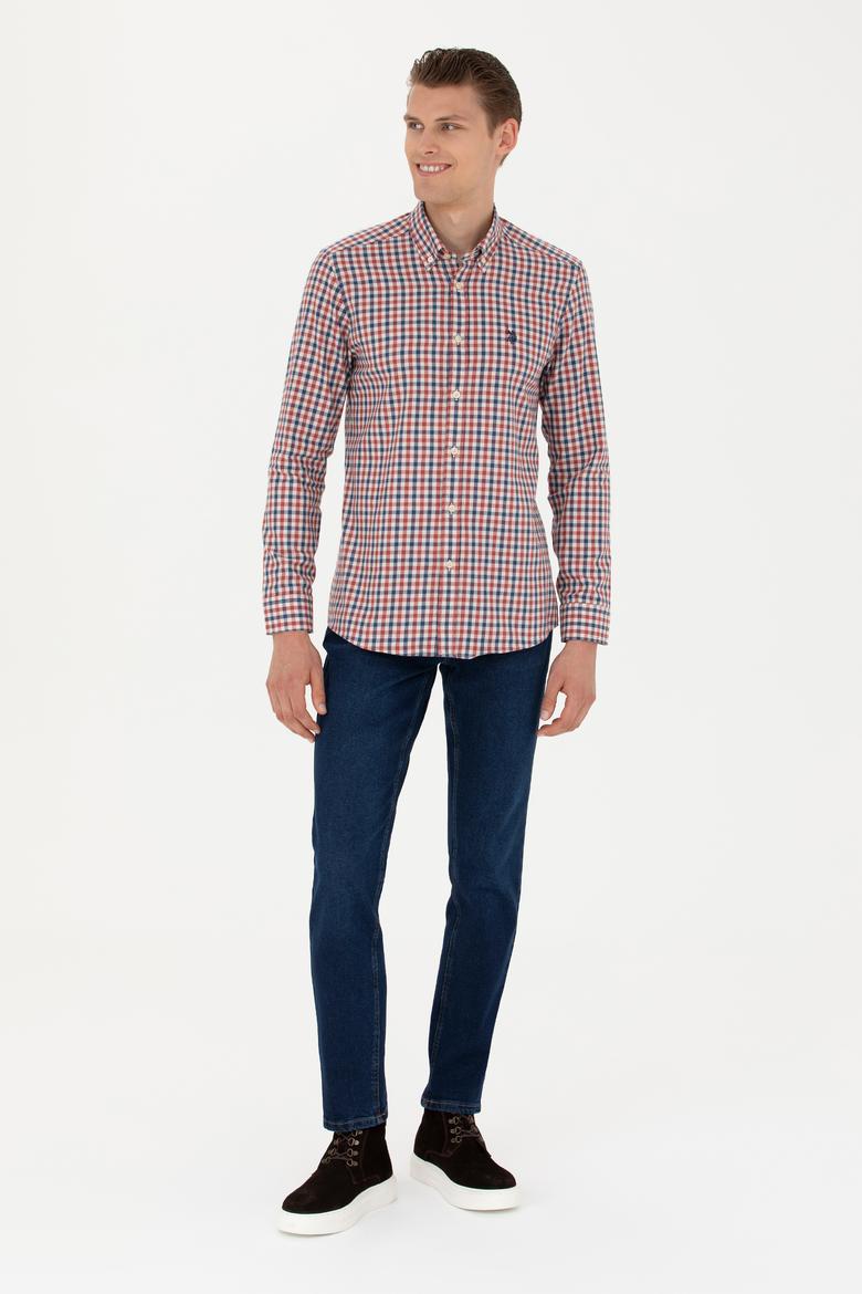 Erkek Bordo Uzun Kollu Gömlek - 50279414078