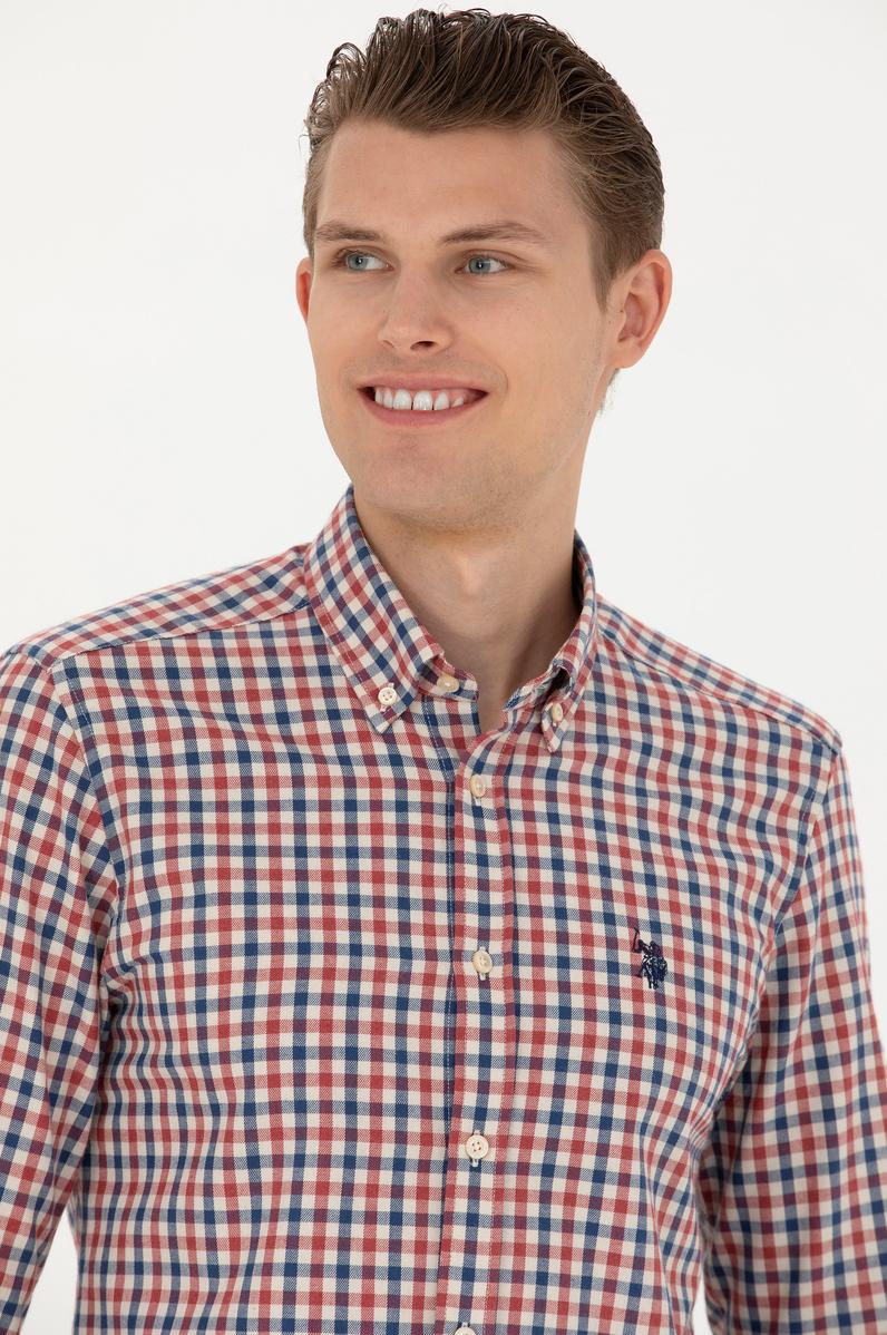 Erkek Bordo Uzun Kollu Gömlek