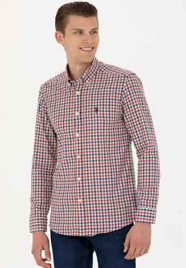 Erkek Bordo Uzun Kollu Gömlek - 50279414078