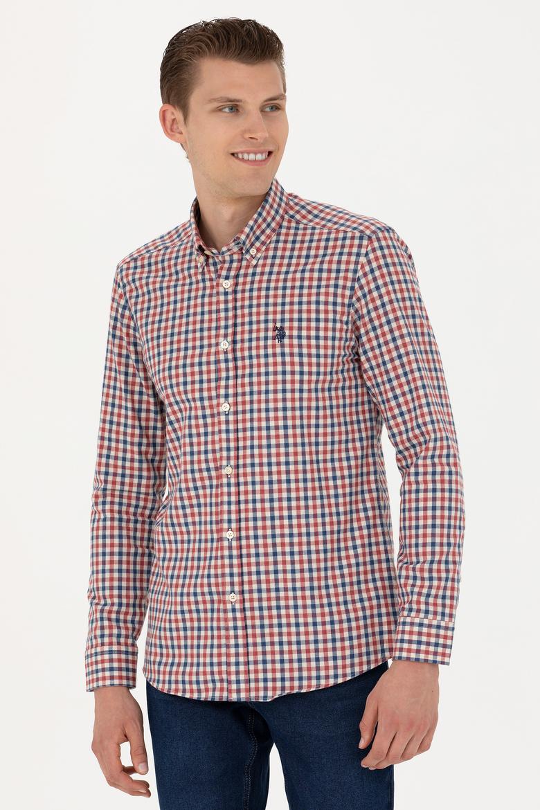 Erkek Bordo Uzun Kollu Gömlek - 50279414078