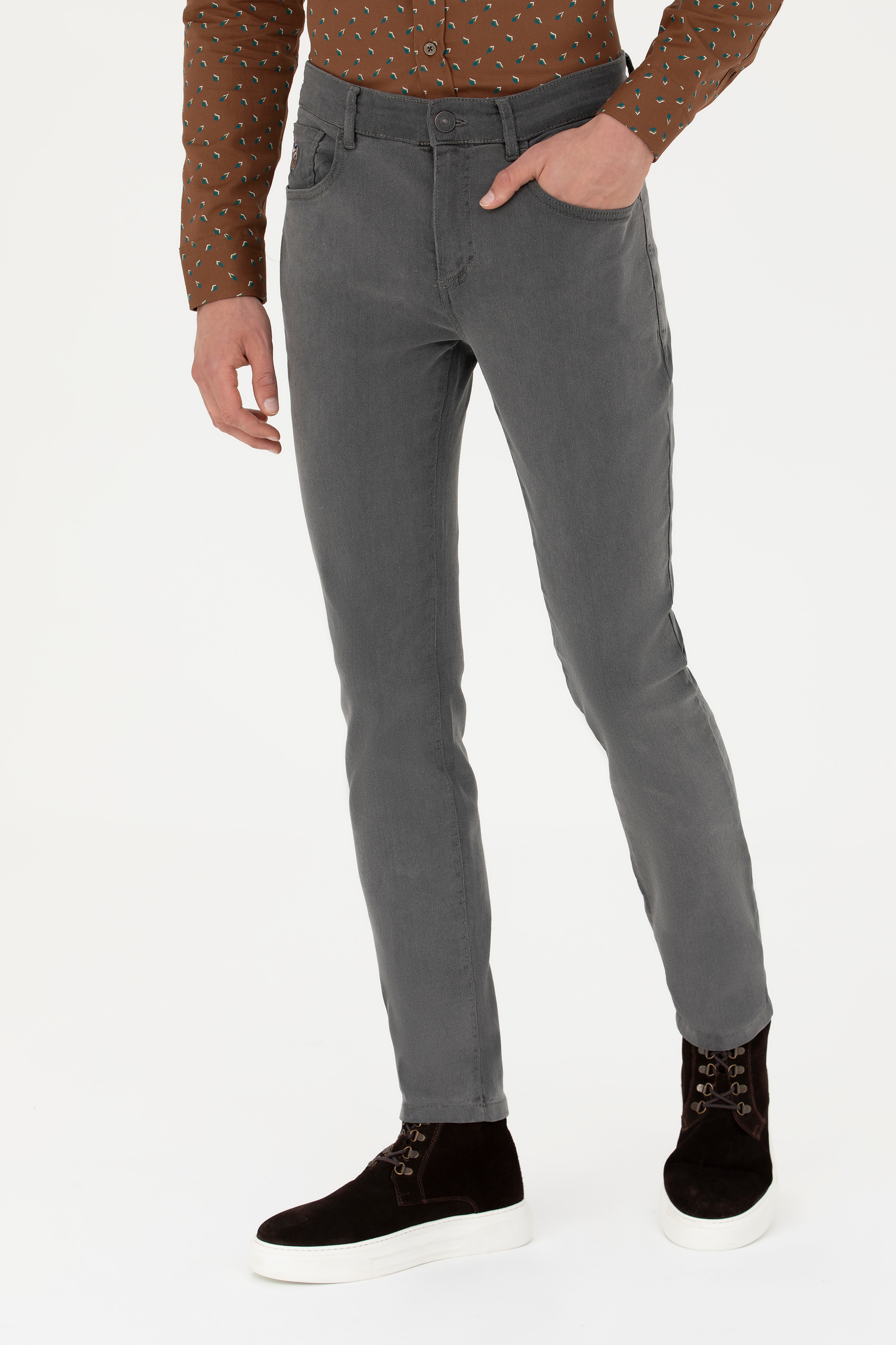 Erkek Gri Jean Pantolon - Image 2