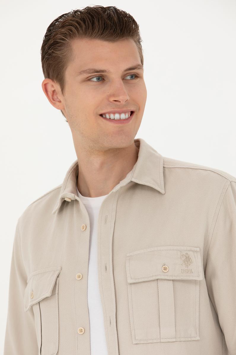 Erkek Taş Uzun Kollu Gömlek