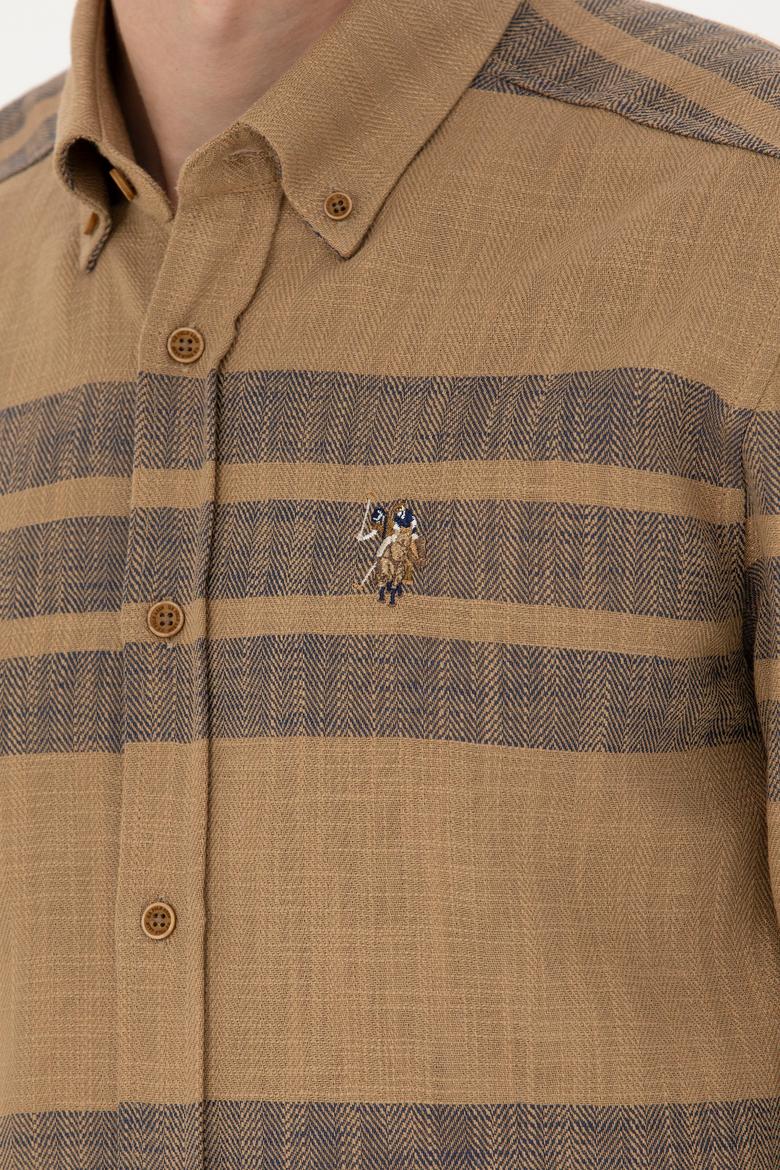 Erkek Açık Haki Uzun Kollu Gömlek - 50272448010