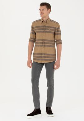 Erkek Açık Haki Uzun Kollu Gömlek - 50272448010