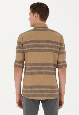 Erkek Açık Haki Uzun Kollu Gömlek - 50272448010