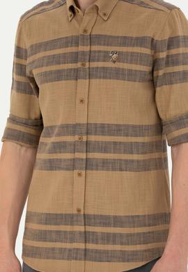 Erkek Açık Haki Uzun Kollu Gömlek - 50272448010