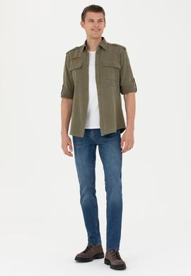 Erkek Haki Uzun Kollu Gömlek - 50272463016