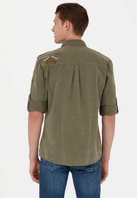 Erkek Haki Uzun Kollu Gömlek - 50272463016