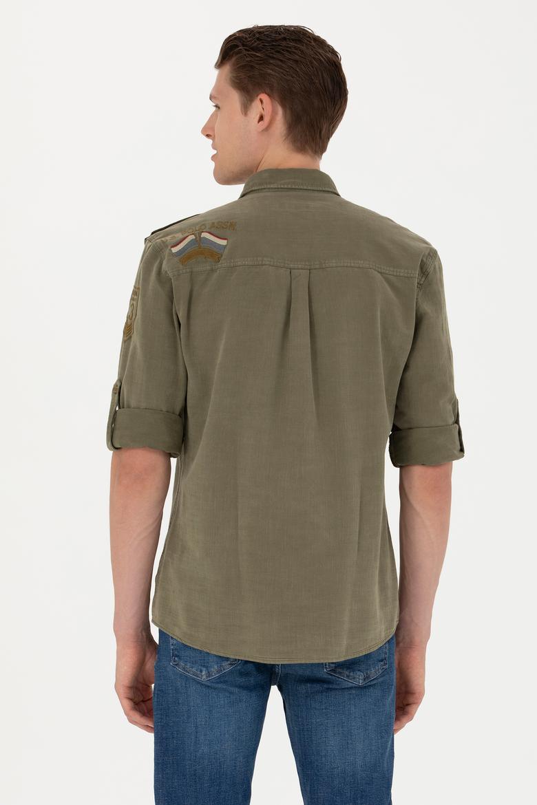 Erkek Haki Uzun Kollu Gömlek - 50272463016