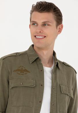 Erkek Haki Uzun Kollu Gömlek - 50272463016