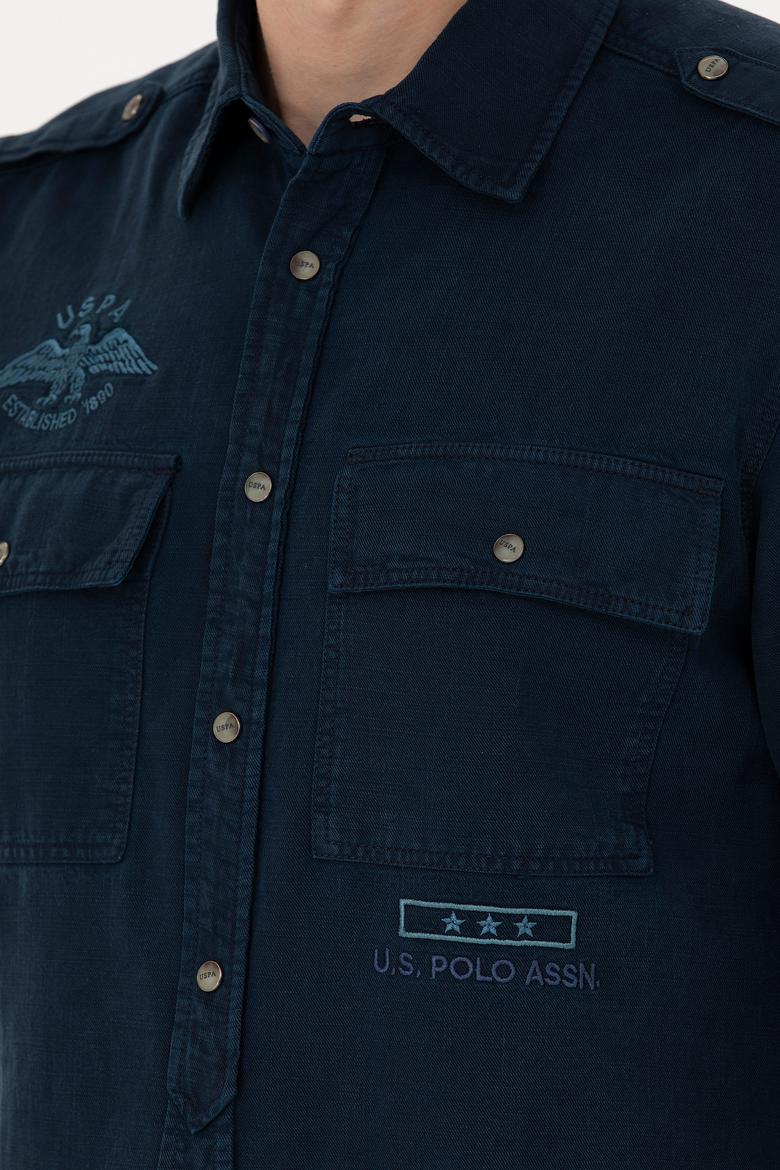 Erkek Lacivert Uzun Kollu Gömlek - 50272463030