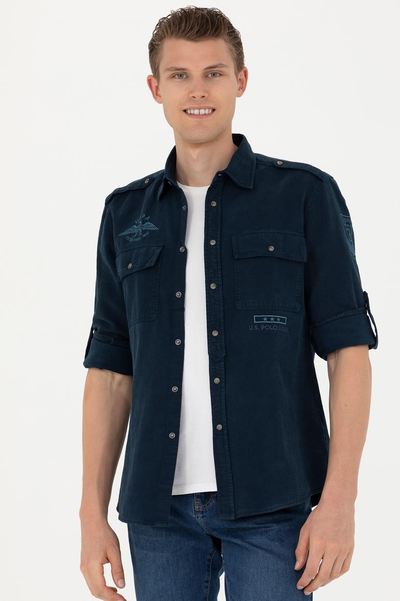 Erkek Lacivert Uzun Kollu Gömlek - 50272463030