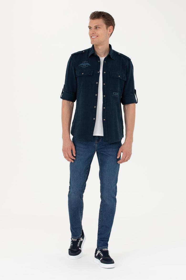 Erkek Lacivert Uzun Kollu Gömlek - 50272463030