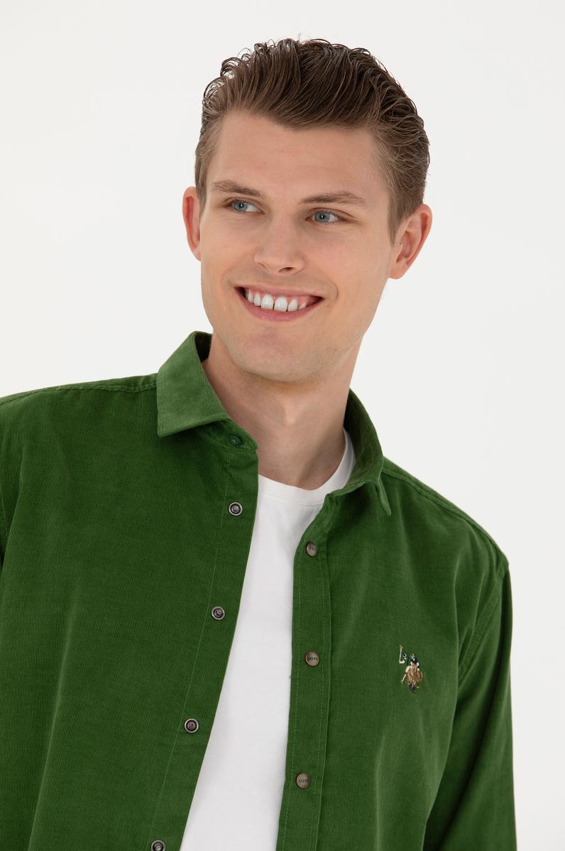Erkek Yeşil Uzun Kollu Gömlek