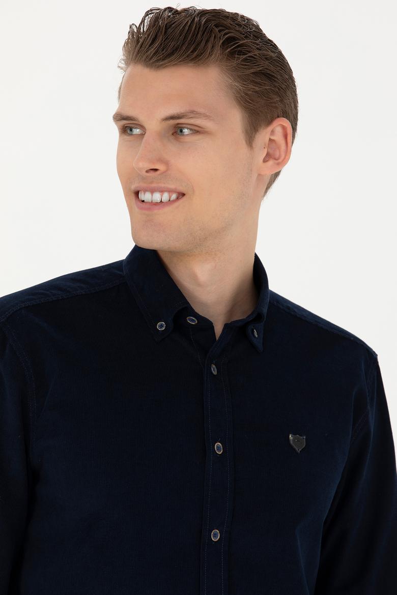 Erkek Lacivert Uzun Kollu Gömlek - 50272683001