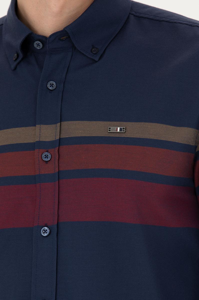 Erkek Lacivert Uzun Kollu Gömlek