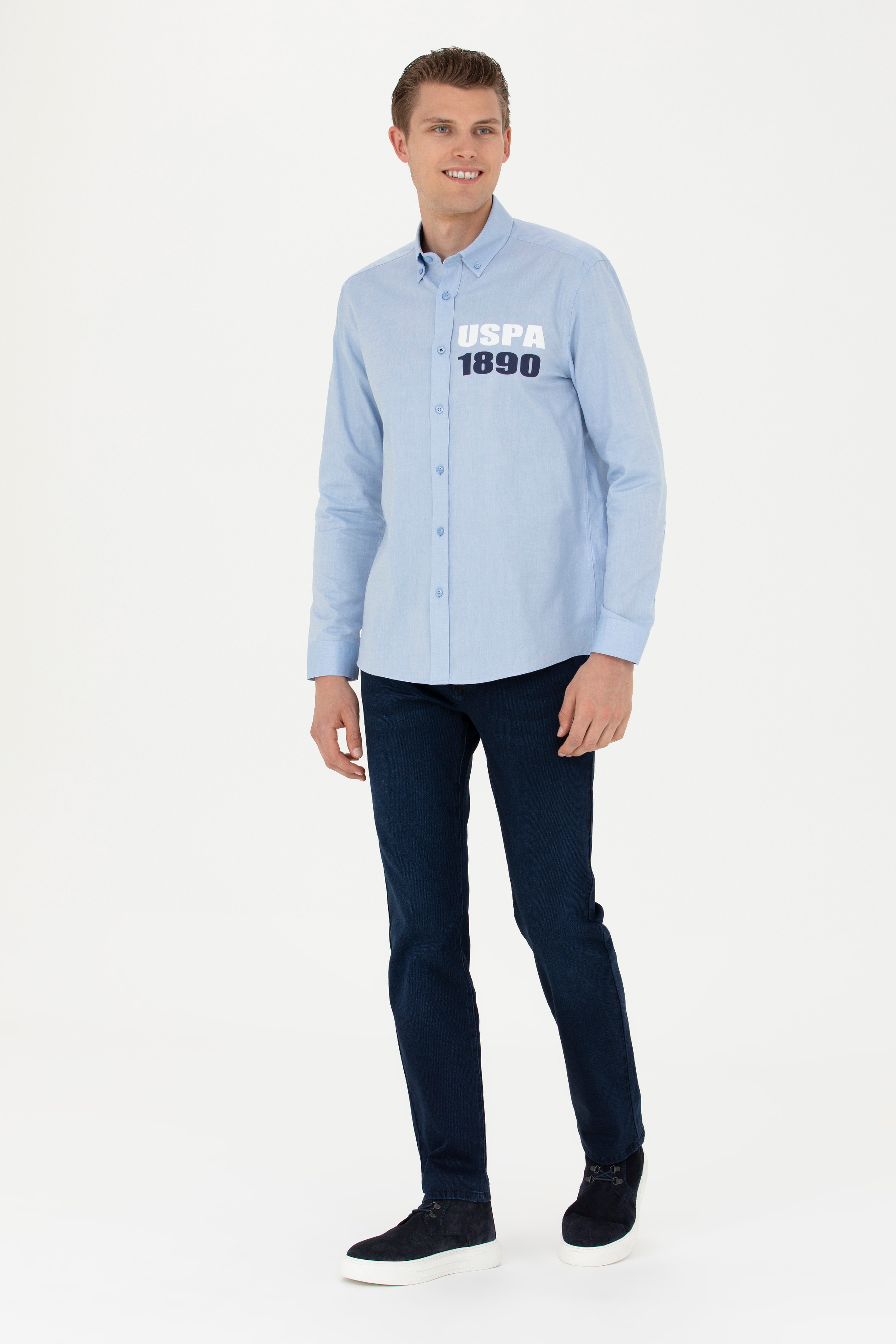 Erkek Lacivert Jean Pantolon - Image 3