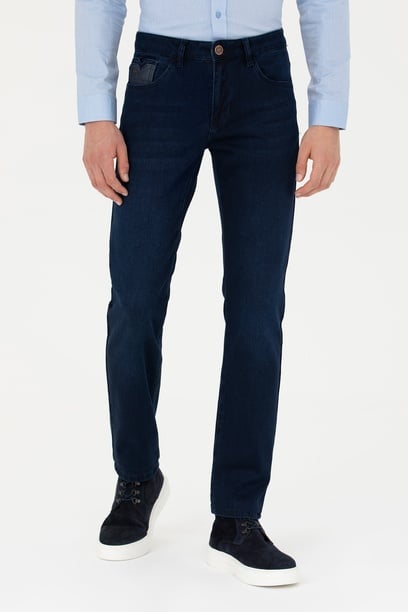Erkek Lacivert Jean Pantolon