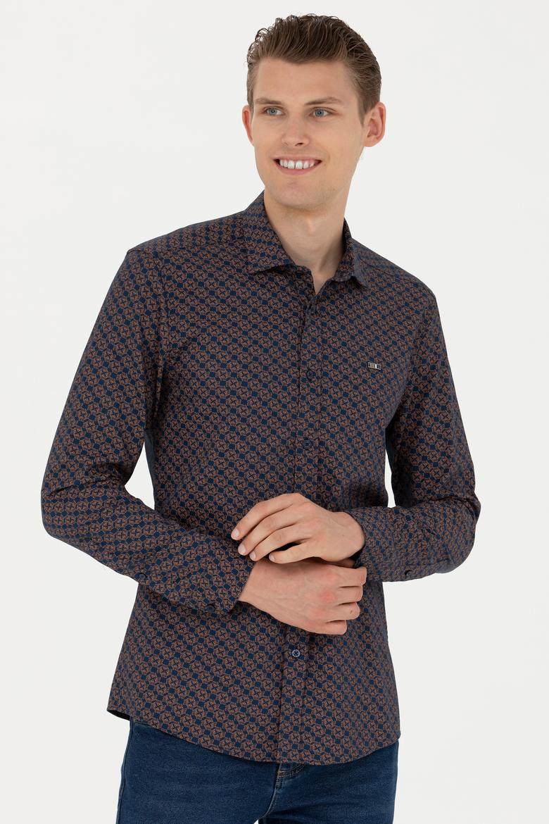 Erkek Lacivert Uzun Kollu Gömlek - 50272715007