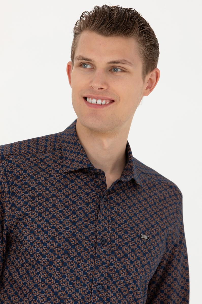 Erkek Lacivert Uzun Kollu Gömlek