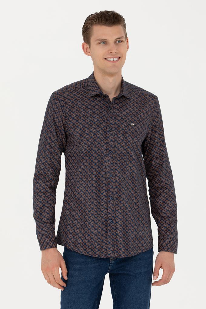 Erkek Lacivert Uzun Kollu Gömlek