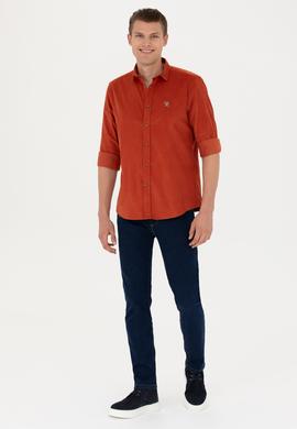 Erkek Kiremit Uzun Kollu Gömlek - 50272682001