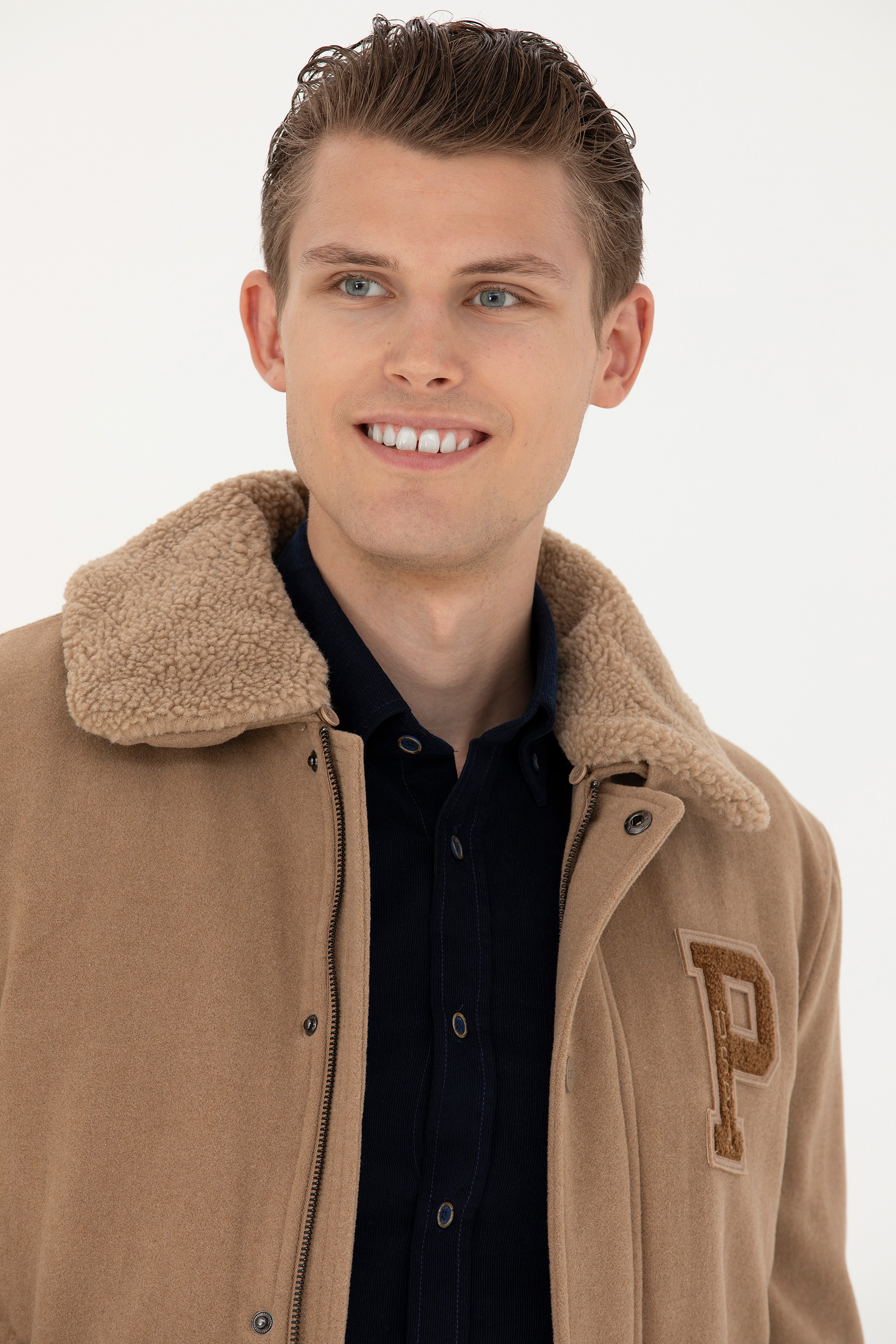 Erkek Camel Kaşe Mont