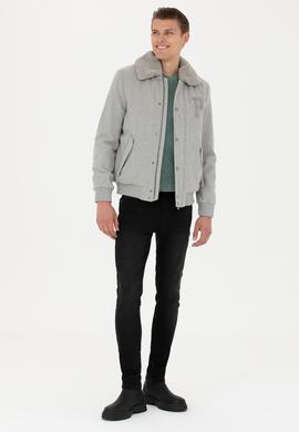 Erkek Gri Kaşe Mont - 50270096089