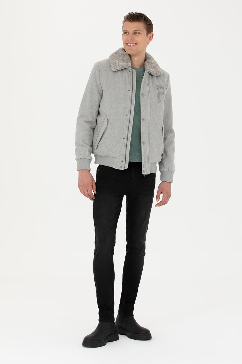 Erkek Gri Kaşe Mont - 50270096089