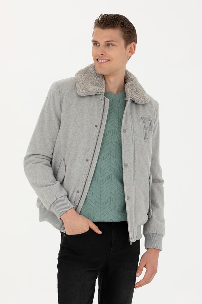 Erkek Gri Kaşe Mont