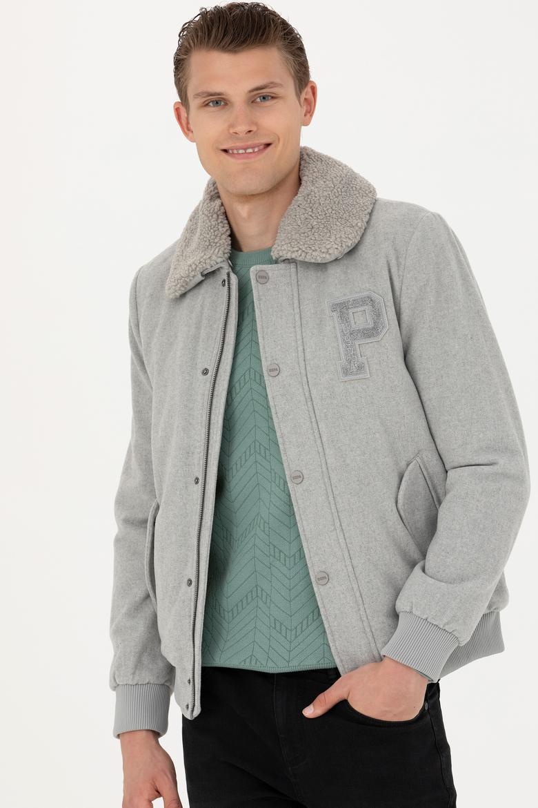 Erkek Gri Kaşe Mont - 50270096089