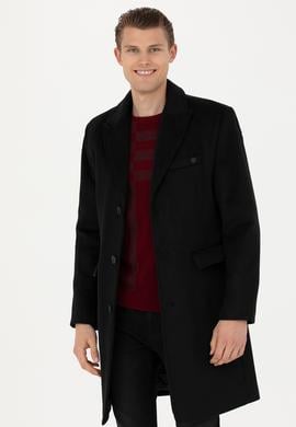 Erkek Siyah Kaşe Kaban - 50275563002