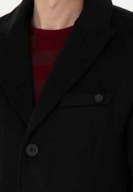 Erkek Siyah Kaşe Kaban - 50275563002