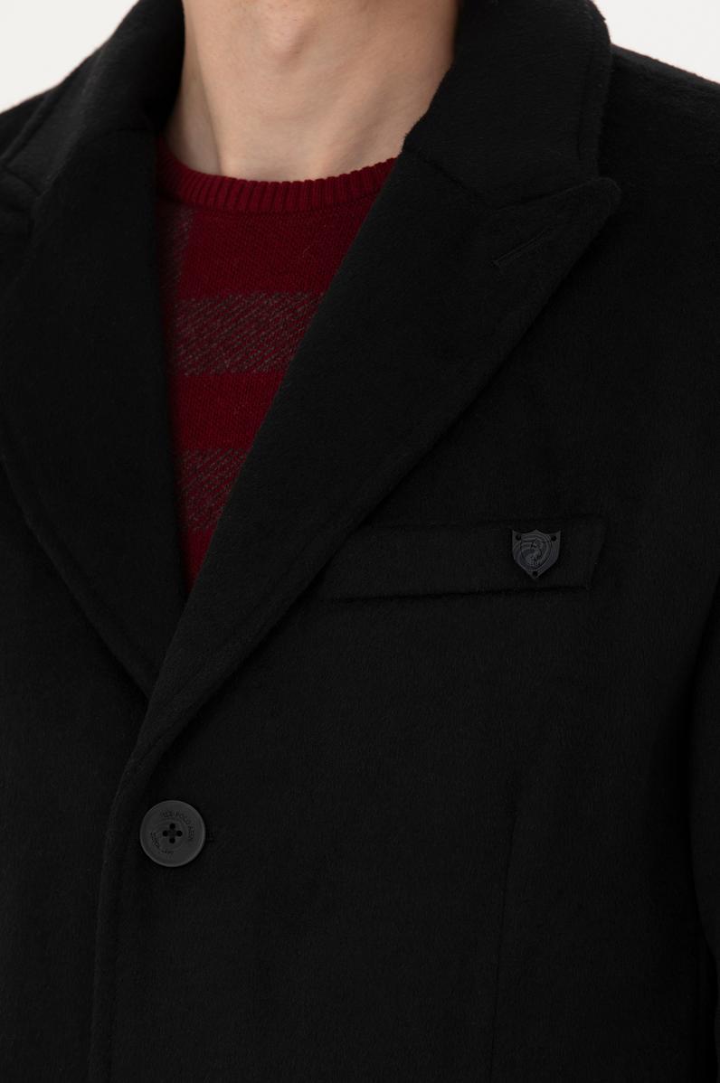 Erkek Siyah Kaşe Kaban