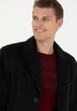 Erkek Siyah Kaşe Kaban - 50275563002