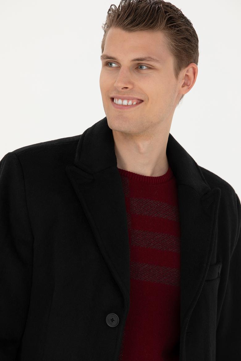 Erkek Siyah Kaşe Kaban - 50275563002