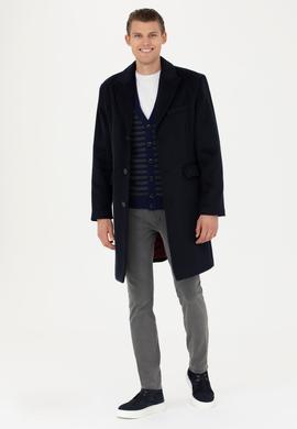 Erkek Lacivert Kaşe Kaban - 50275563012