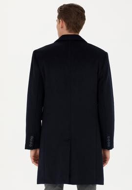 Erkek Lacivert Kaşe Kaban - 50275563012