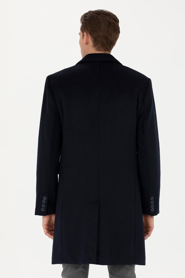 Erkek Lacivert Kaşe Kaban - 50275563012