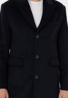 Erkek Lacivert Kaşe Kaban - 50275563012