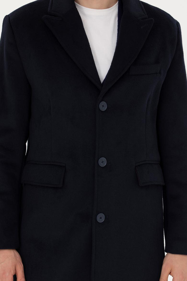 Erkek Lacivert Kaşe Kaban - 50275563012