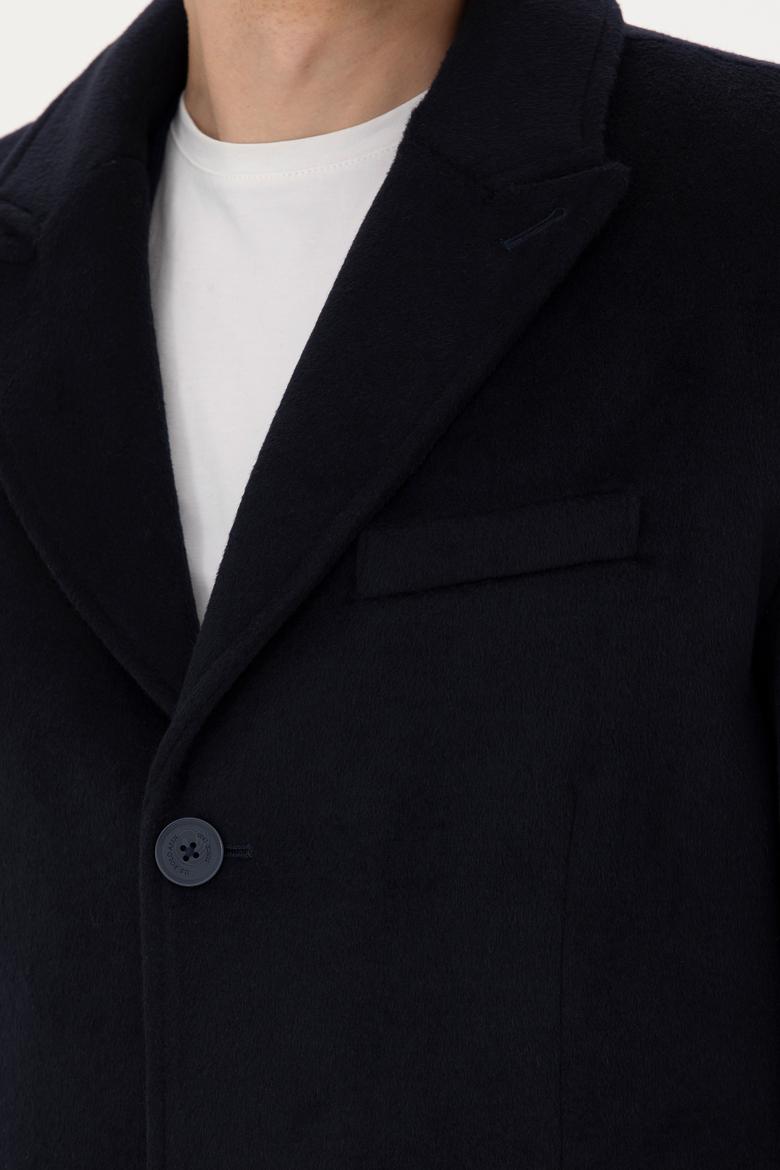 Erkek Lacivert Kaşe Kaban - 50275563012