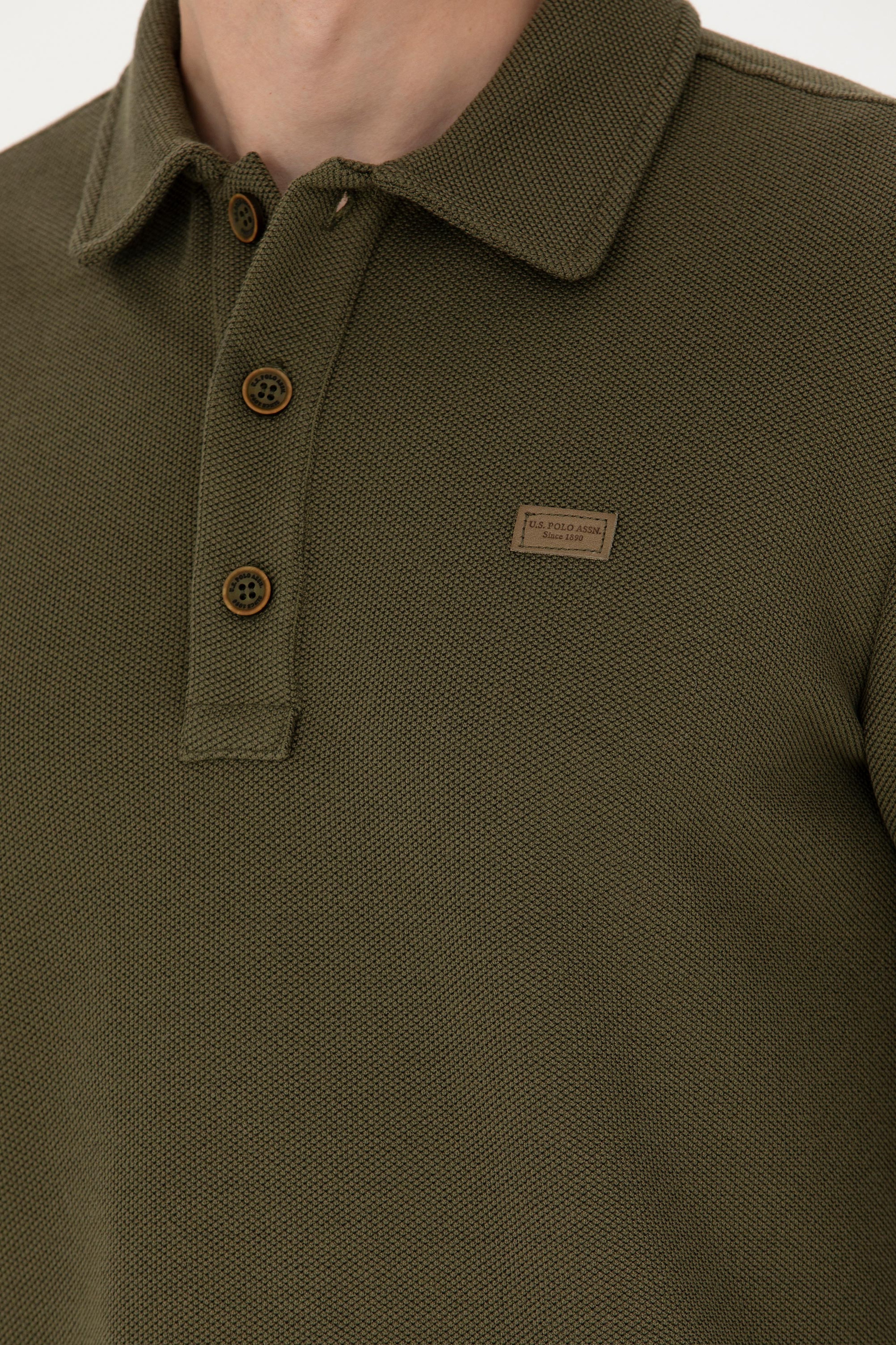 Erkek Haki Sweatshirt - Image 7